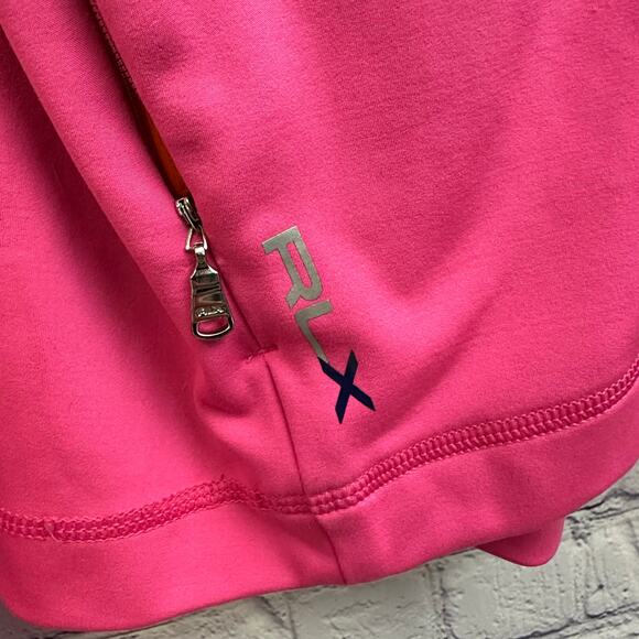 RLX Ralph Lauren Pink Orange Full Zip Jacket Medium Athleisure Thumbholes *READ - Picture 4 of 9